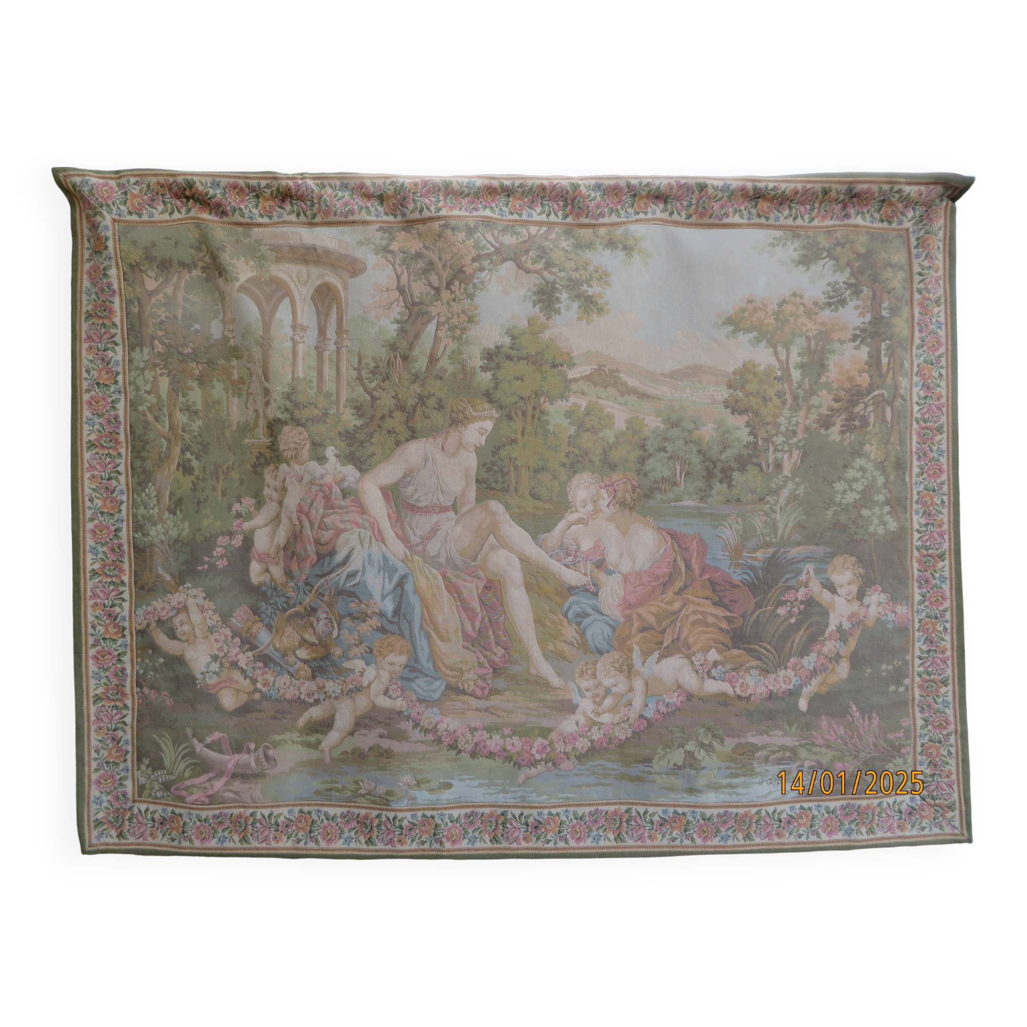 Tapestry 137/184 on bars by Jules Pansu from the Gobelins factory, late 19th century