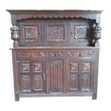 Handcrafted Basque Sideboard, in Oak, Imposing but Refined - Early 20th Century