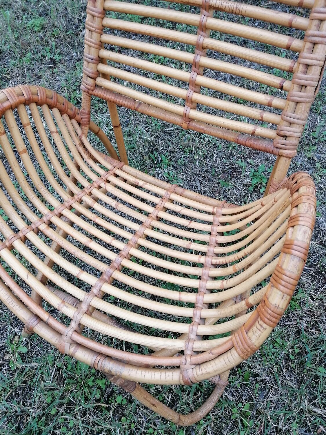 Vintage rattan armchair by Dirk Van Sliedregt for Rohe Noordwolde.