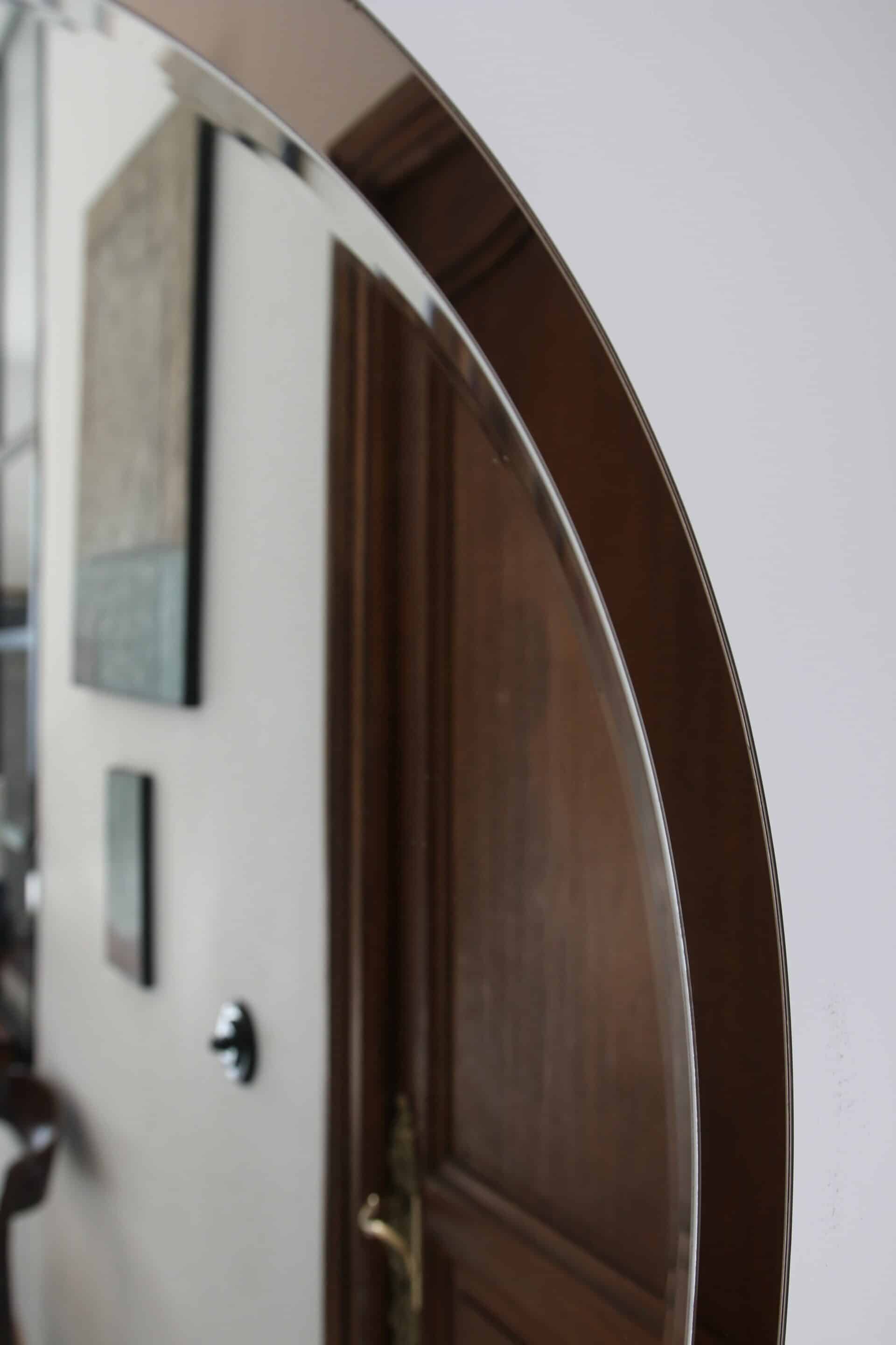 Vintage smoked bevelled mirror, in the style of Antonio Lupi, 70s.