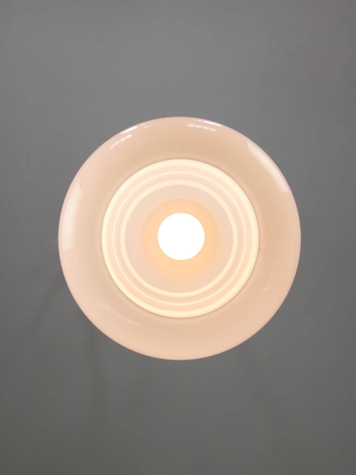 Mid-century italian brass and opaline cloud pendant lamp