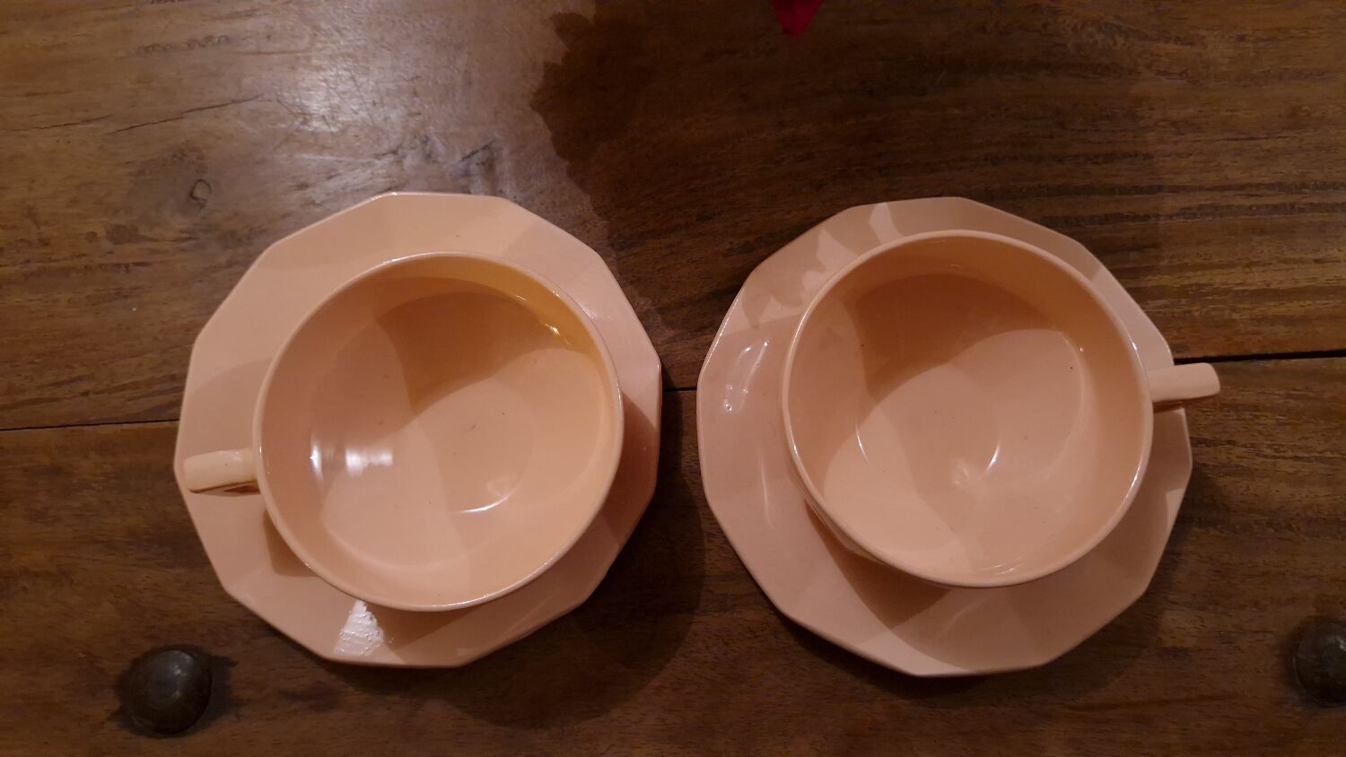 Longwy ceramic pink coffee tea set