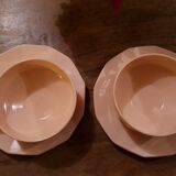 Longwy ceramic pink coffee tea set