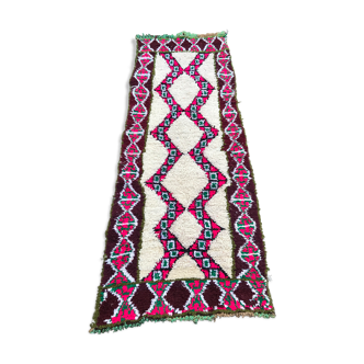 Carpet boucherouite Berber vintage 230x90cm