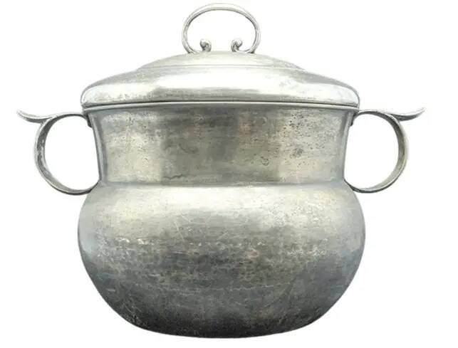 Punch bowl, Art Deco, silver-plated brass, Germany, 1930s