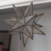 grande etoile en verre à suspendre 1950 verre et laiton