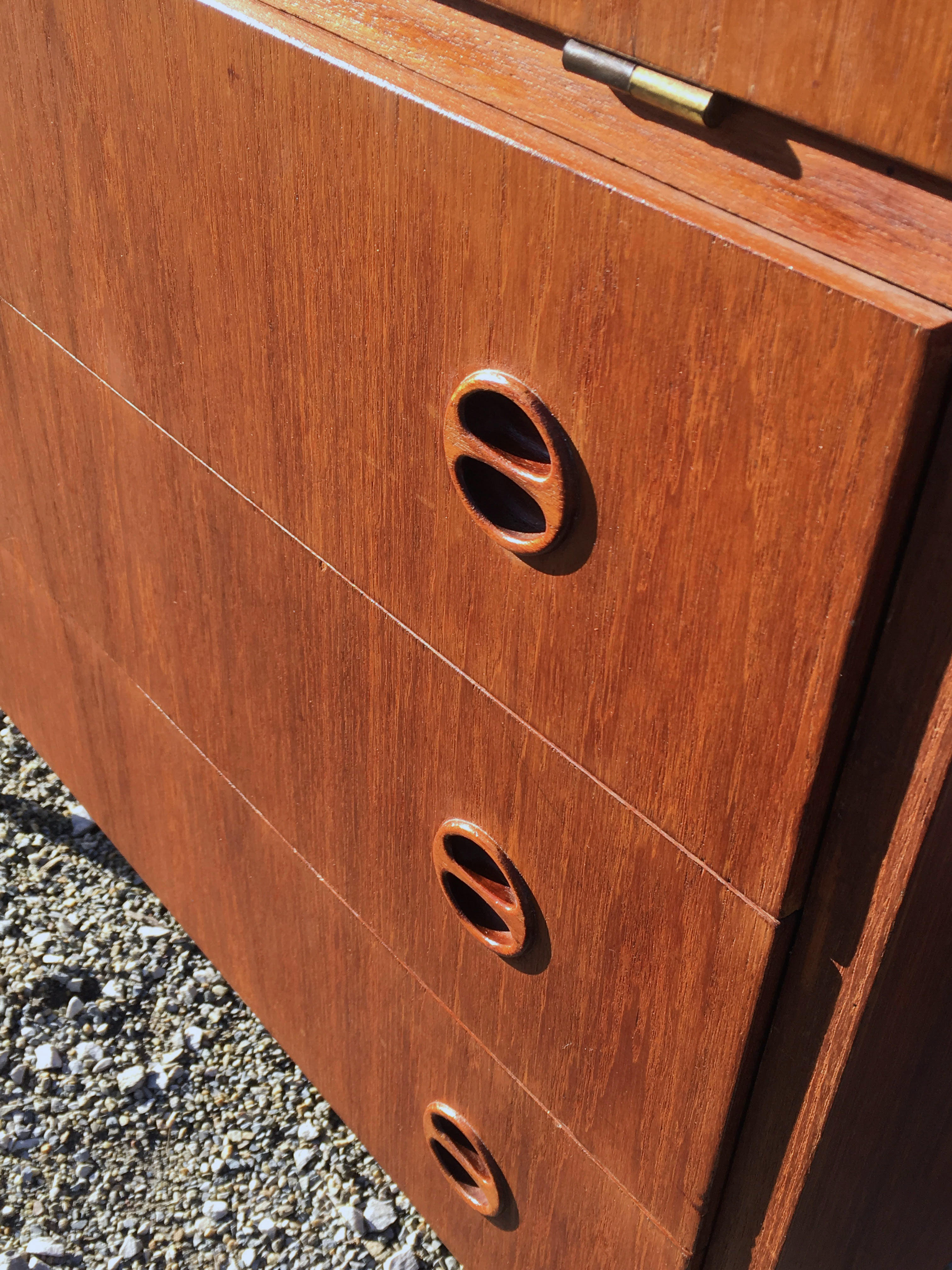 Secretary vintage foot compass veneer wood