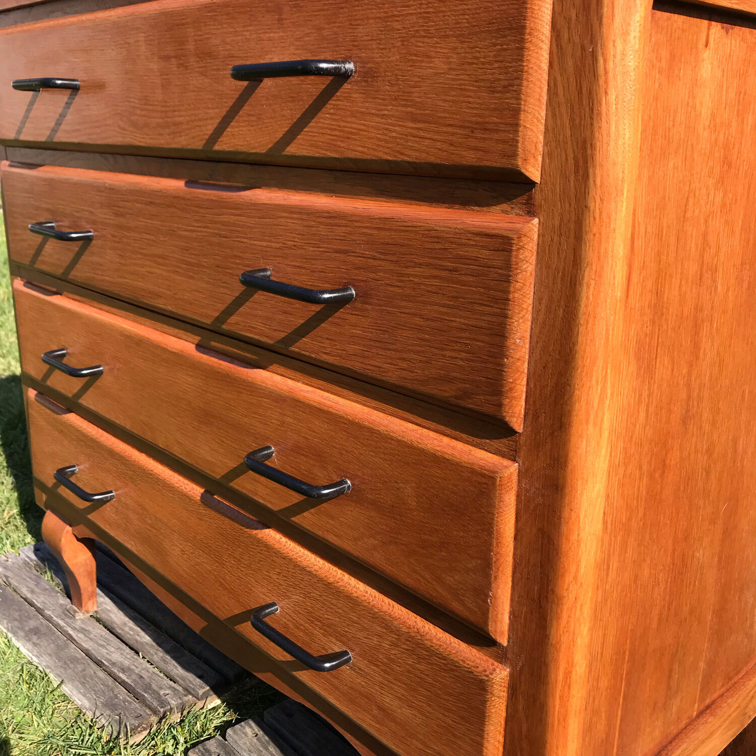 1950 vintage chest of drawers in gilded oak
