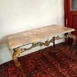 Gilded bronze and marble coffee table