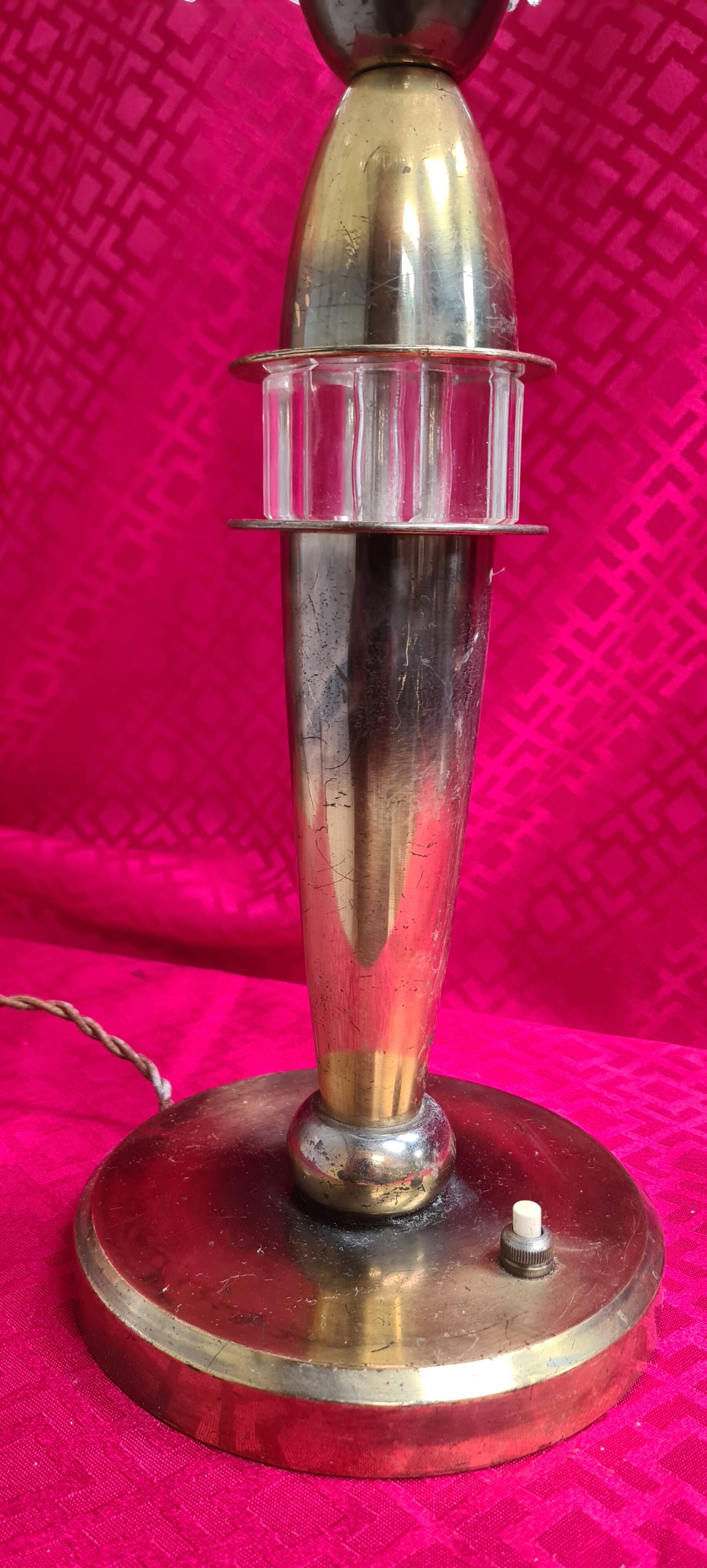 brass chalice lamp ezan type ice cube art deco elec original 37x20