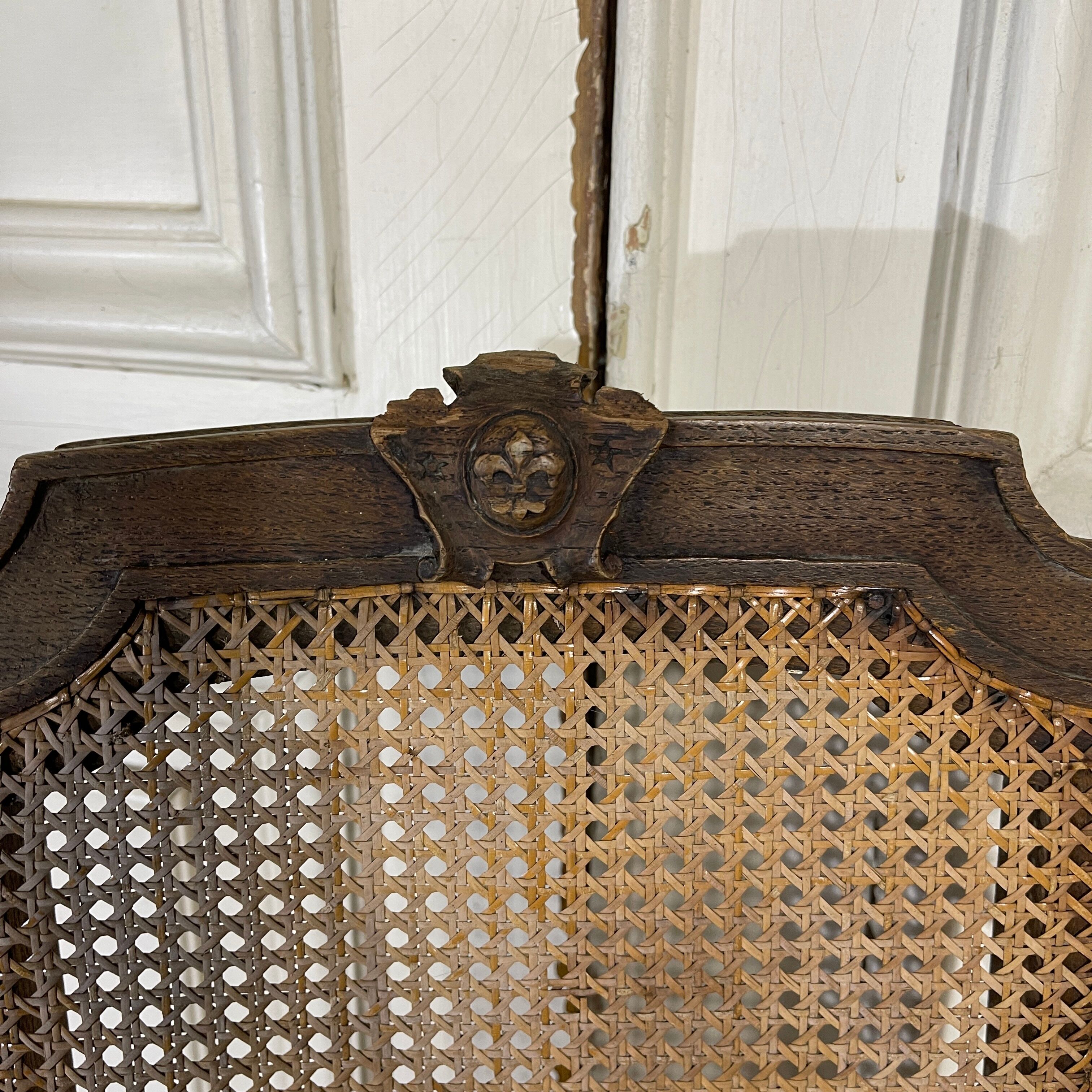 Paire de chaises cannée pieds pattes de lion