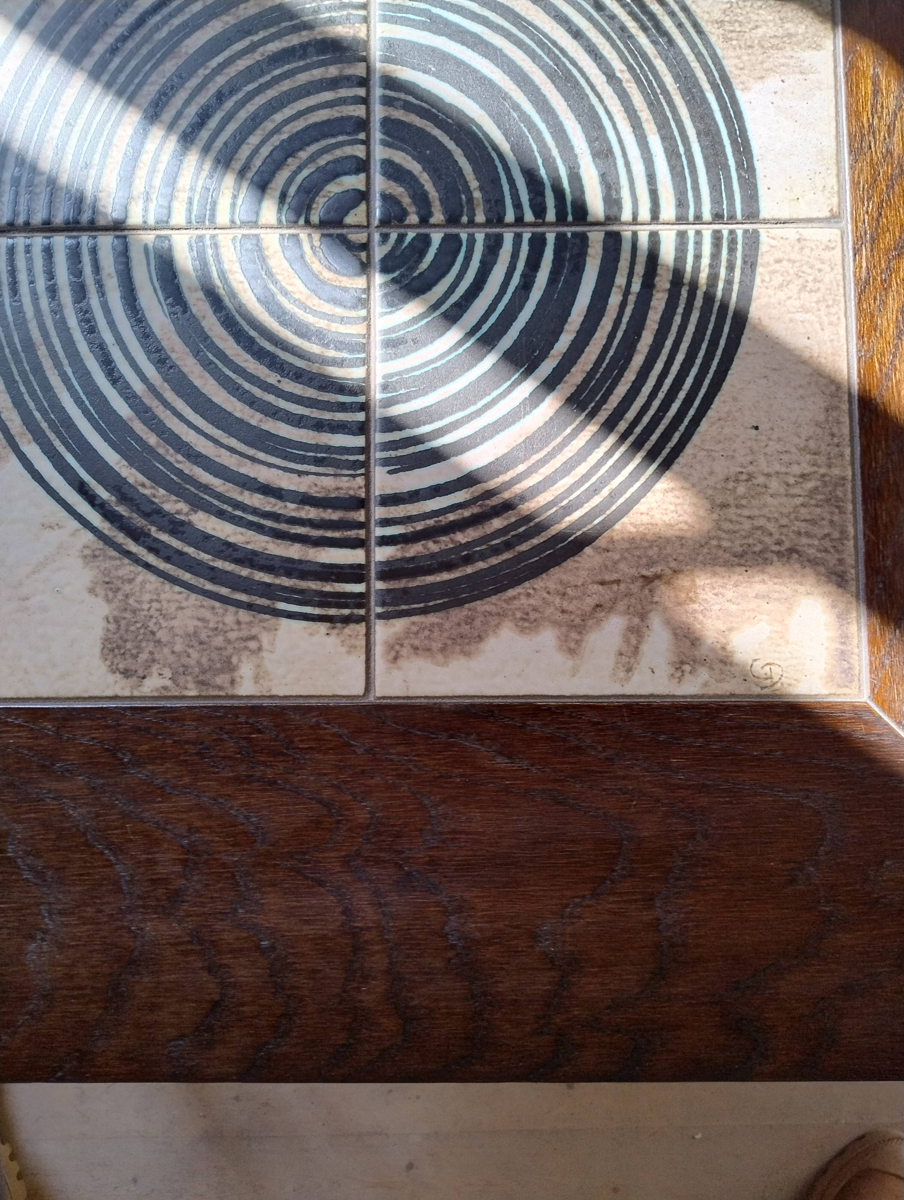 Wood and ceramic coffee table
