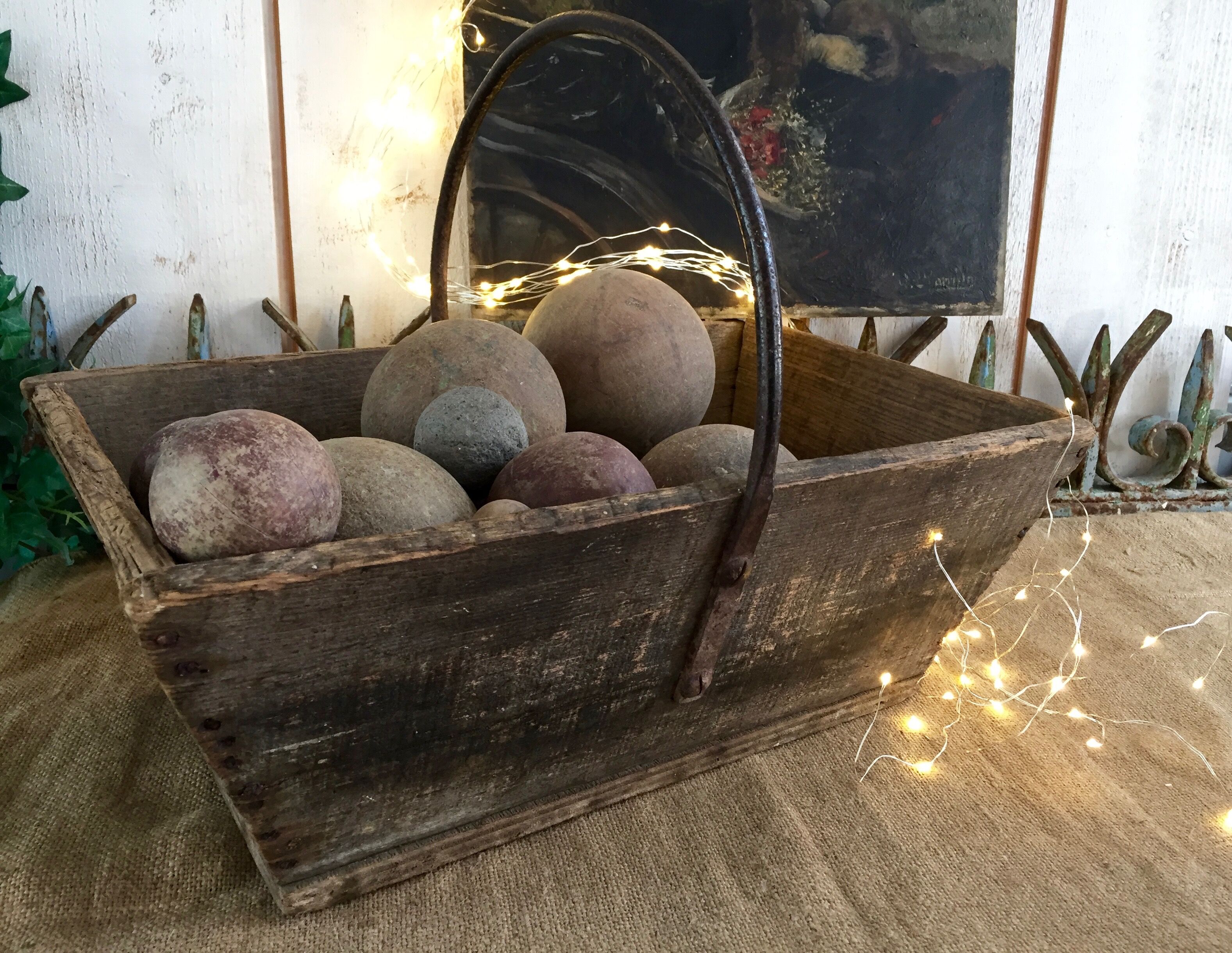 Old wooden basket