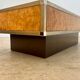 Old Italian design coffee table from the 70s in elm burl and metal / Willy Rizzo