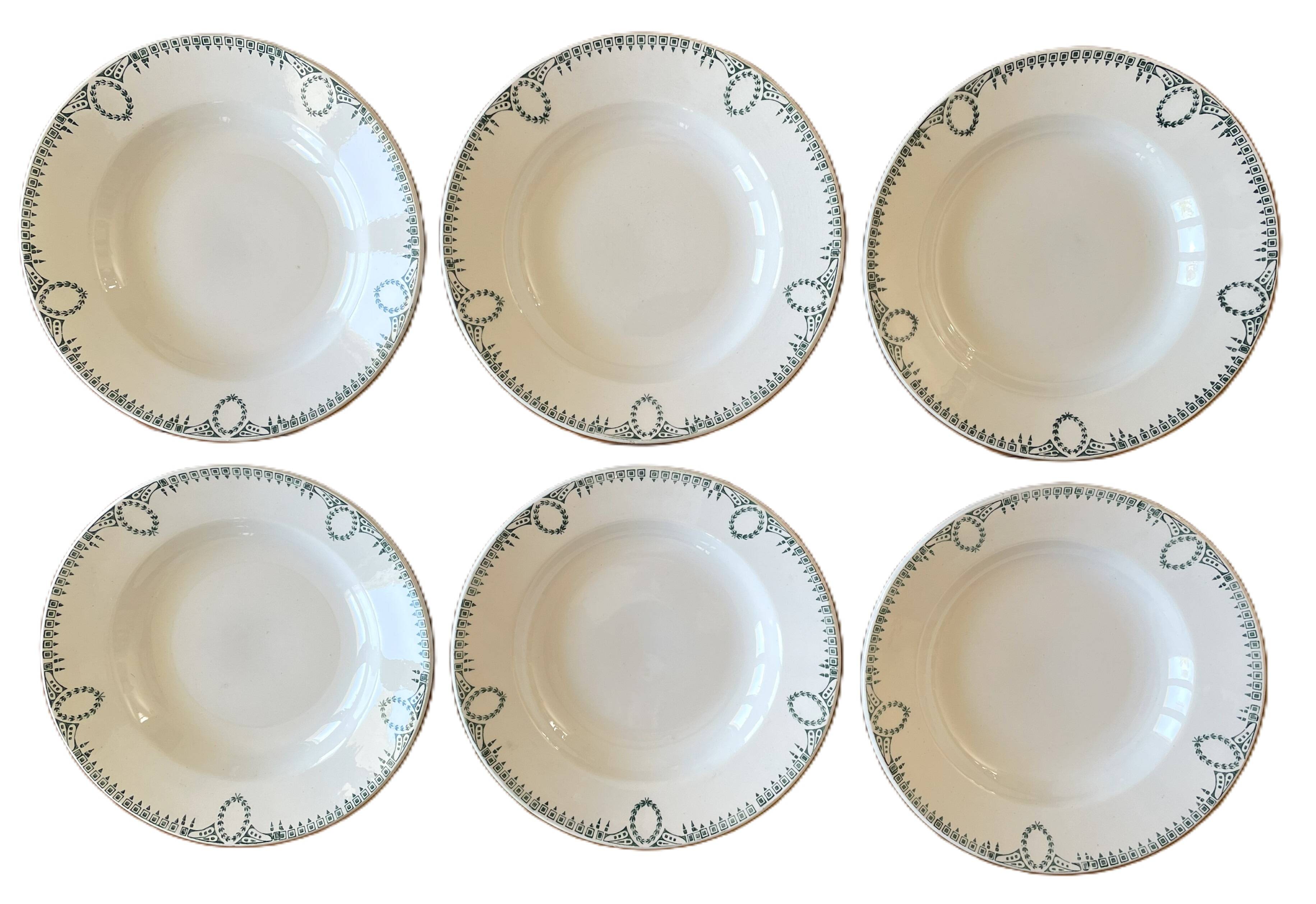 6 old hollow plates in Saint-Amand earthenware (North)