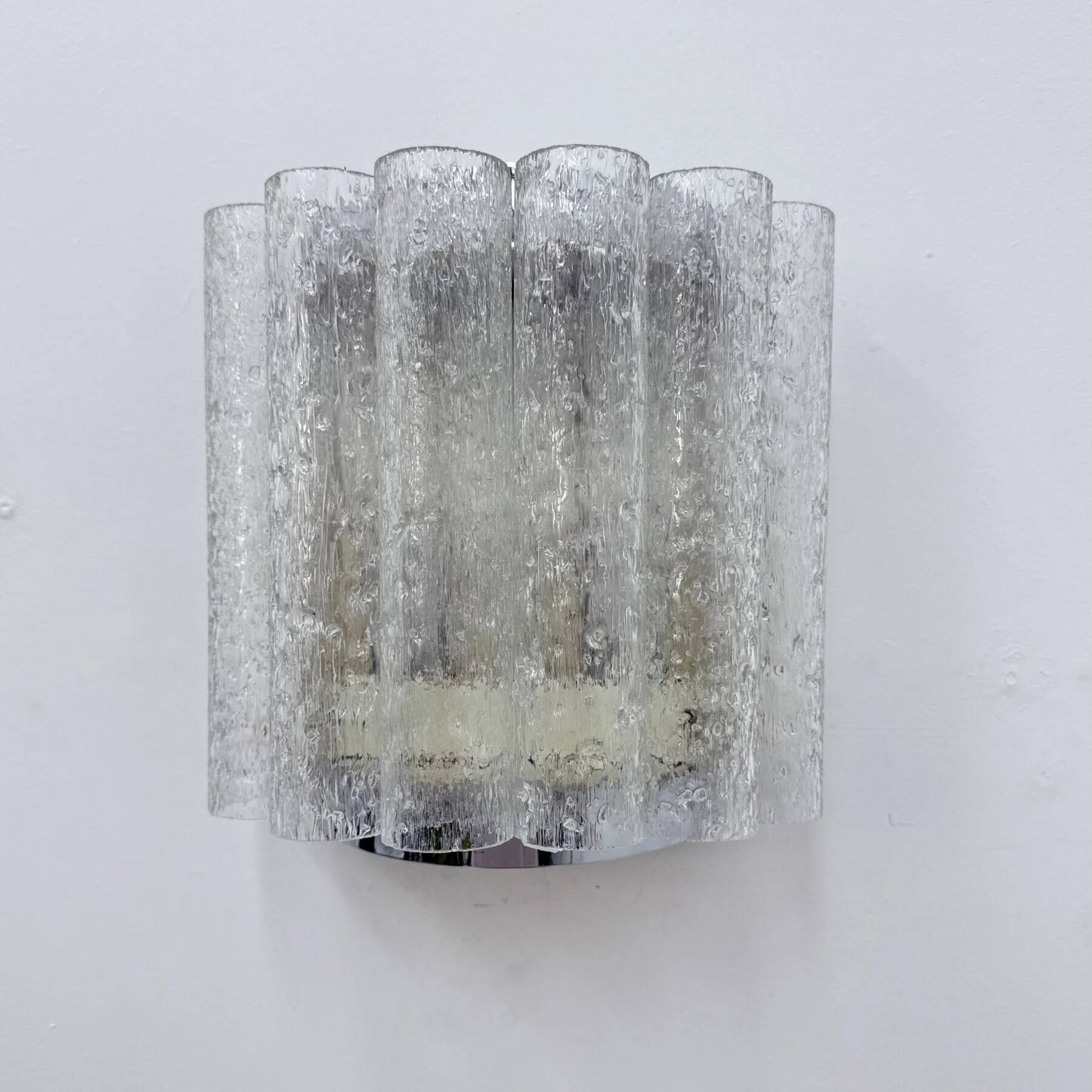 Mid-century glass tube Doria Leuchten wall lamp / sconce, 1970s