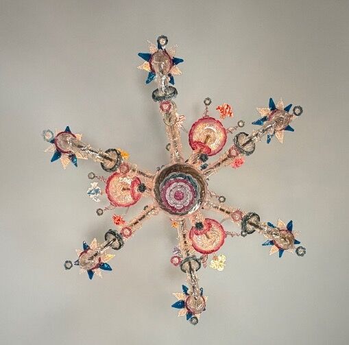 Venetian Rezzonico chandelier made of Murano glass circa 1900