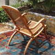 Fauteuil pliant canné en bois massif