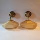 Pair of vintage 1940s Art Deco wall lights from France - newly electrified