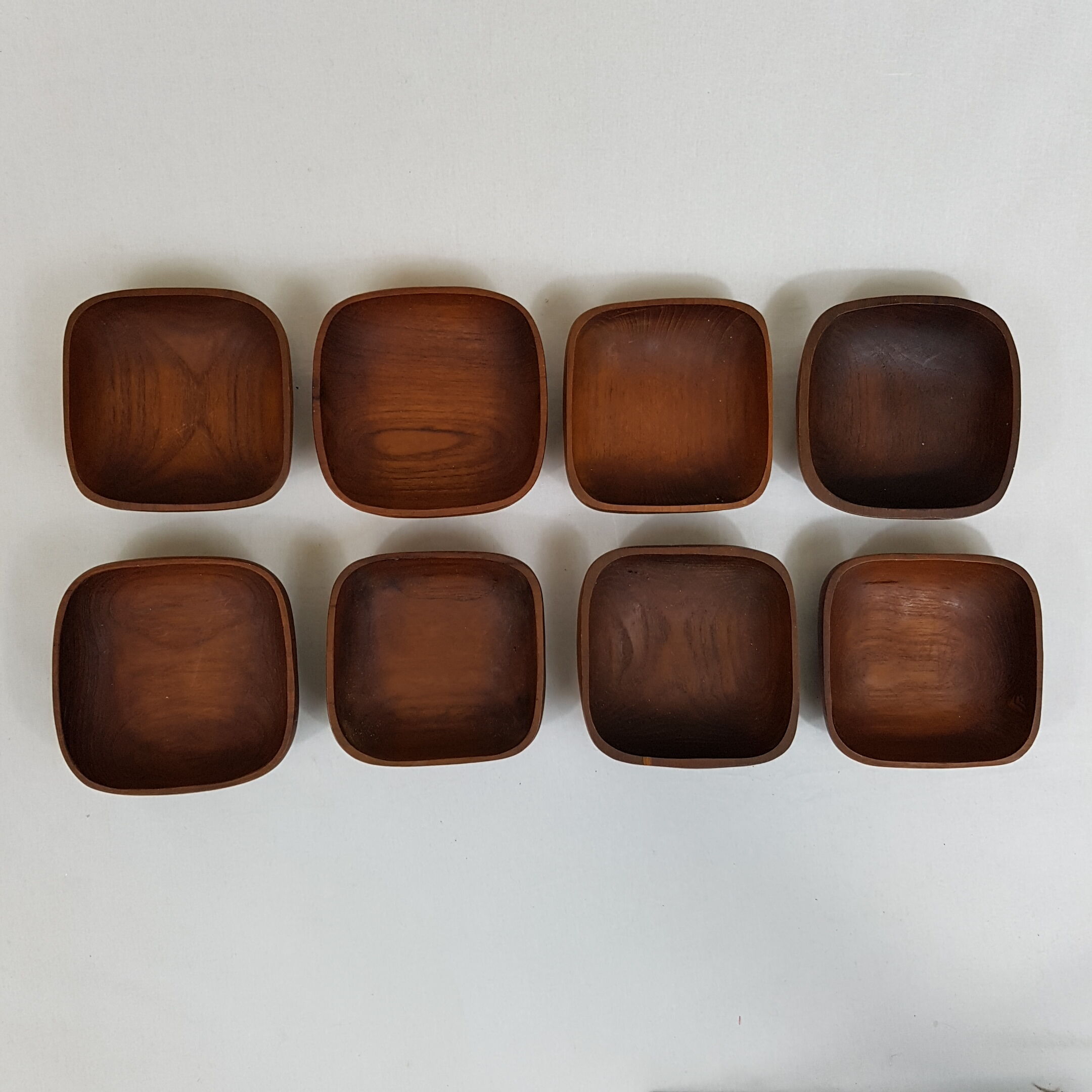 Lot of 8 ramekins scandinavian teak