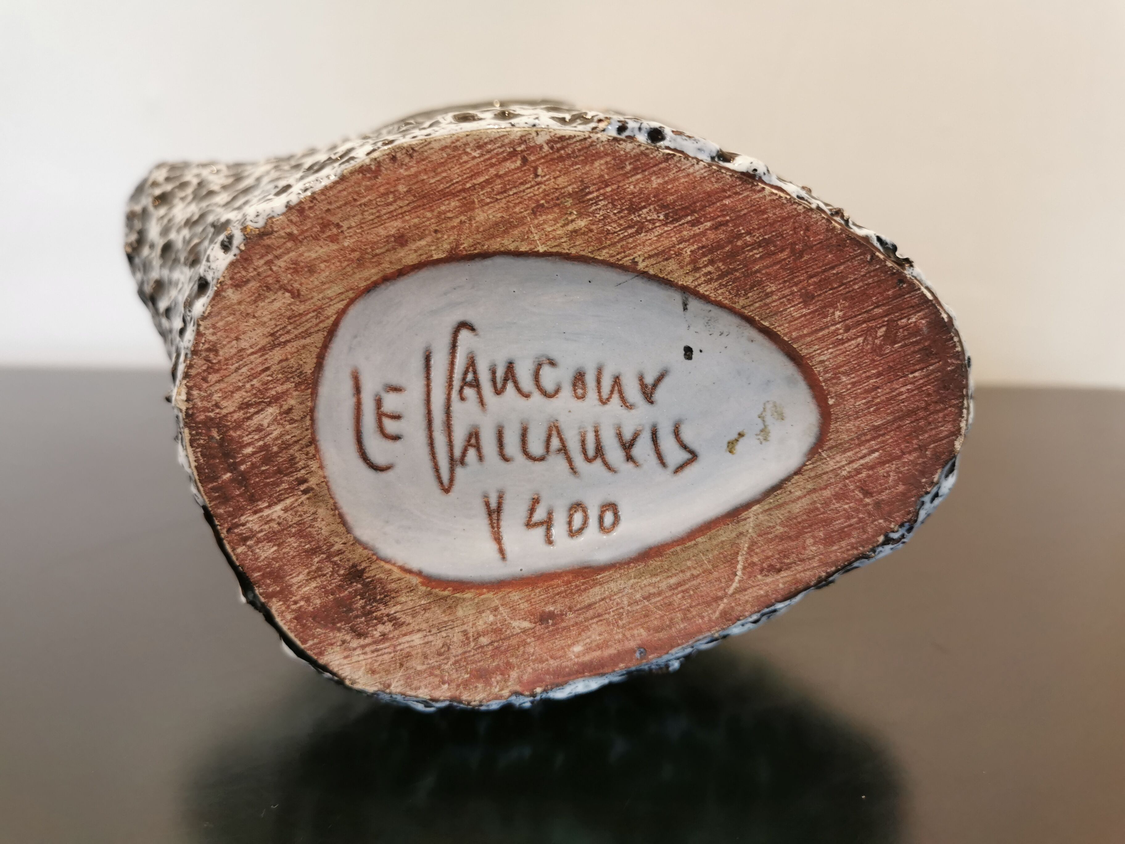 Geometric vase signed Le Vaucour for Vallauris