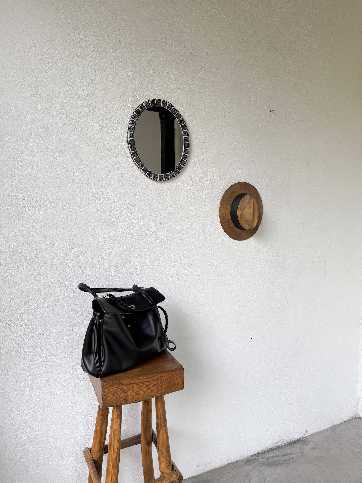Oval ceramic mosaic mirror from the 50s/60s.
