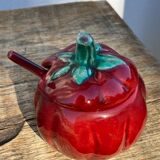 Tomato slip for ceramic condiments, mustard, salt, pepper