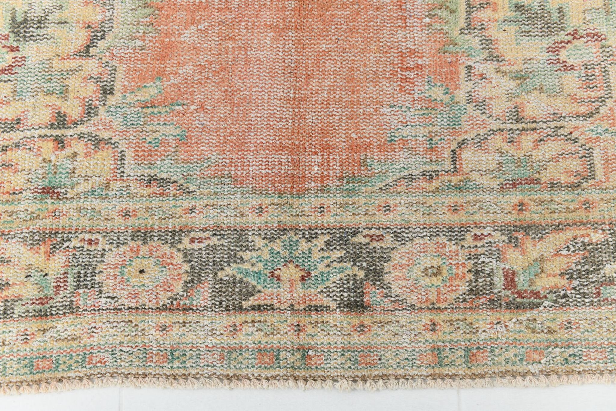 Tapis turc classique vintage saumon et beige, 185 x 291 cm