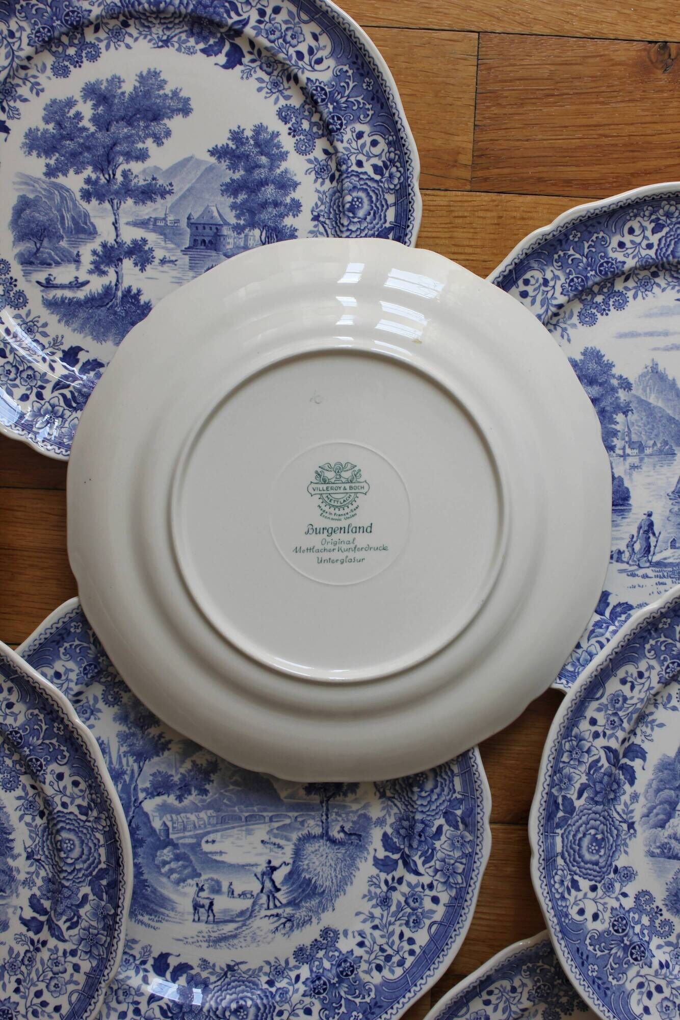 8 flat plates in earthenware "Burgenland" Villeroy and vintage Boch
