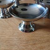 5 coupes à glace anciennes en inox