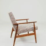 Vintage armchair mid-century modern design knitted fabric