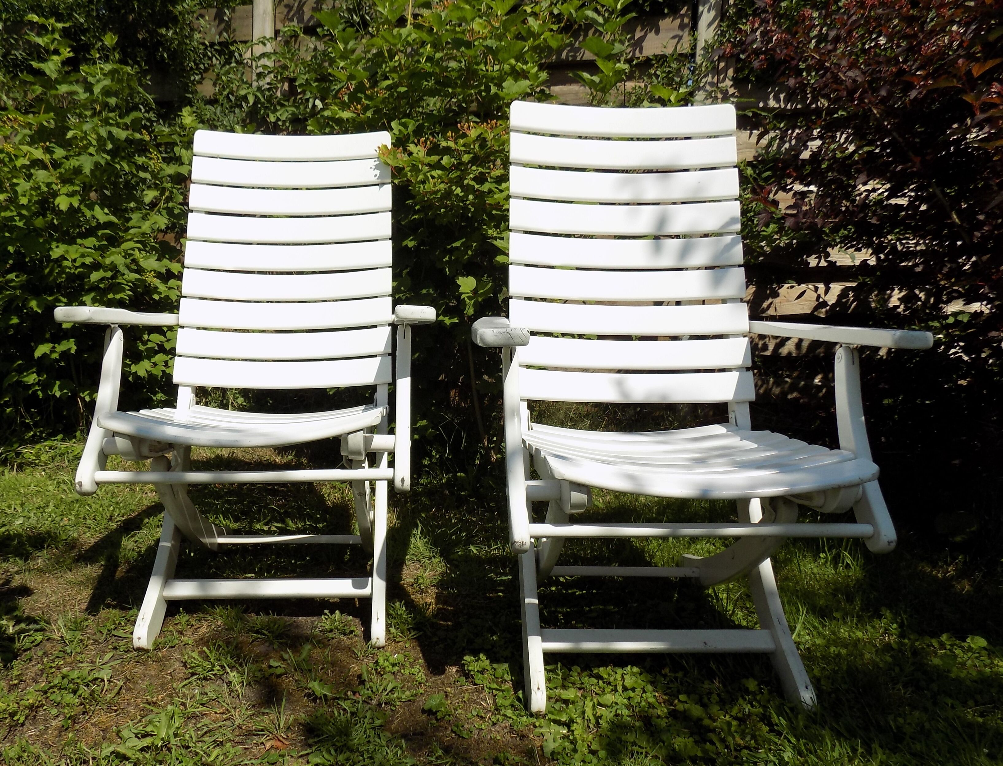 Chaises de jardin en bois années 80 Herlag