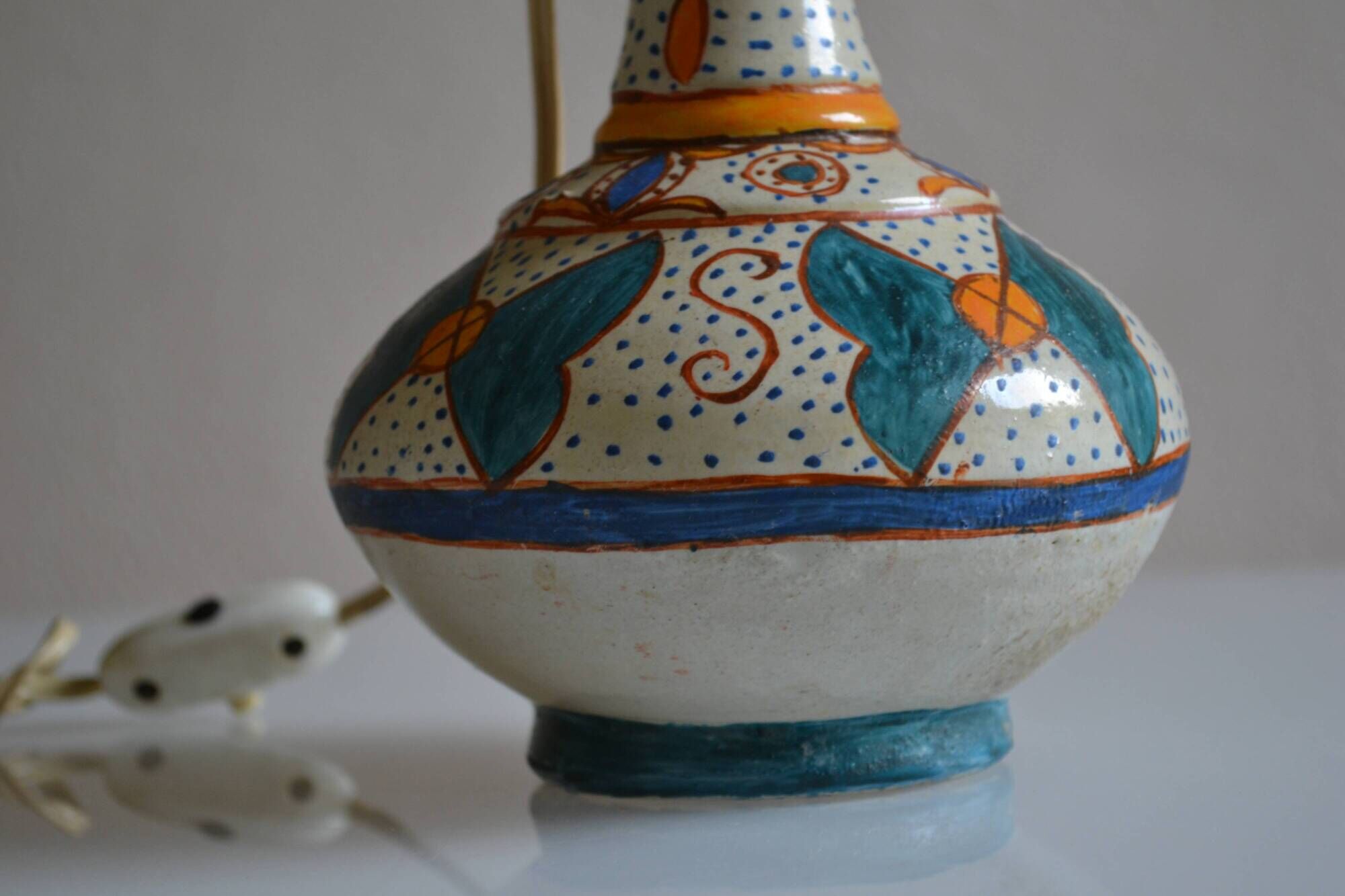 Antique ceramic lamp base Morocco Fez