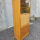 Old vintage rattan oak secretary desk bookcase