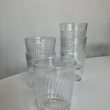 Set de 6 verres gobelets de verre pressé ondulations 1960 France