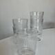Set of 6 pressed glass tumblers with waves, 1960s France