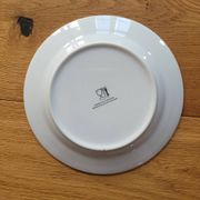 7 assiettes à dessert jaunes et blanches
