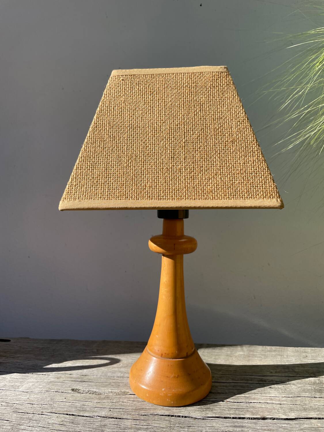 Light turned wood lamp o
