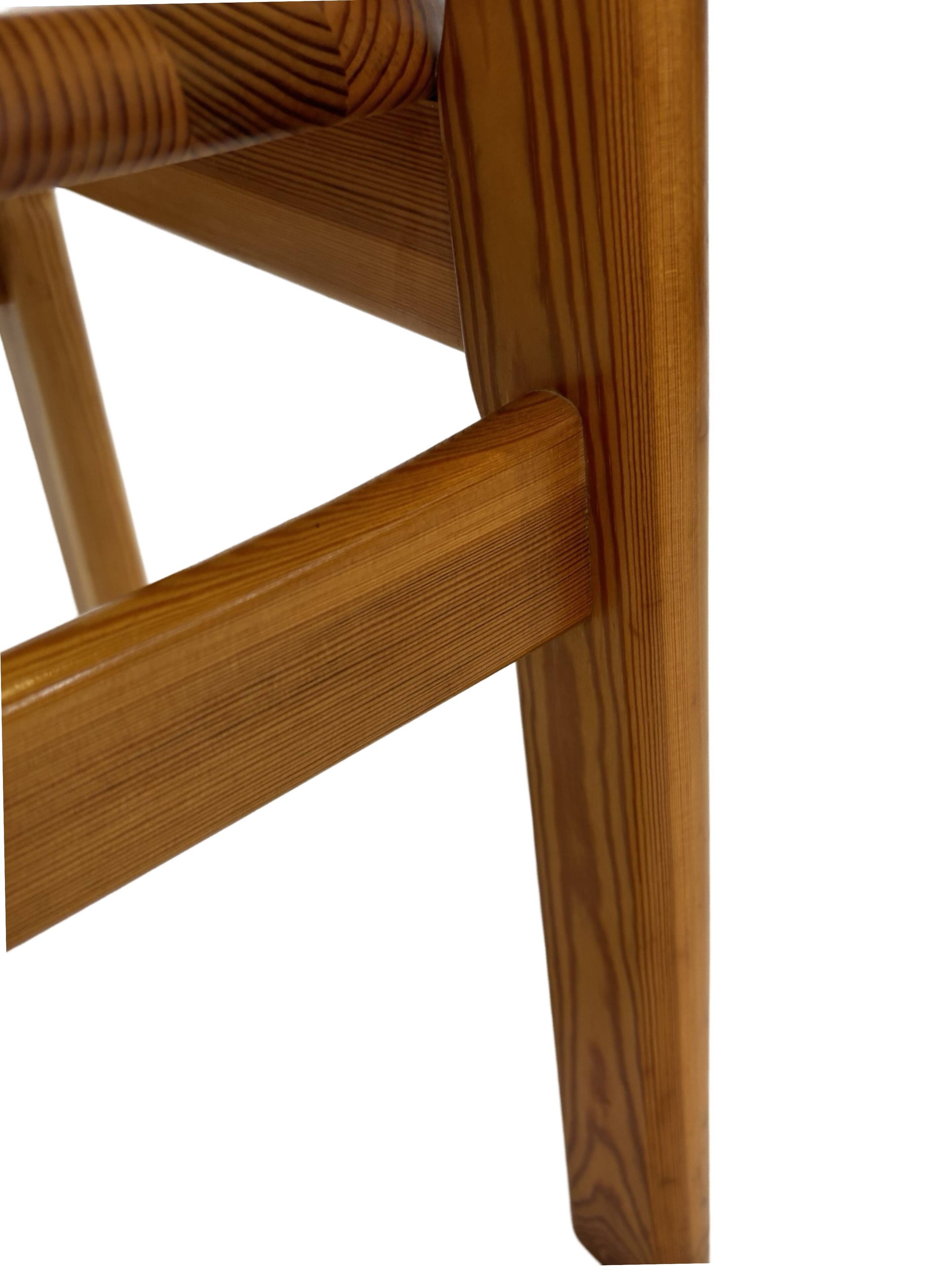 Vintage set of four pinewood chairs Rainer Daumiller minimalist design