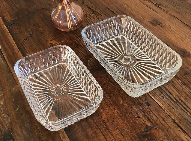 Paire de ramequins en verre ciselé « made in France »