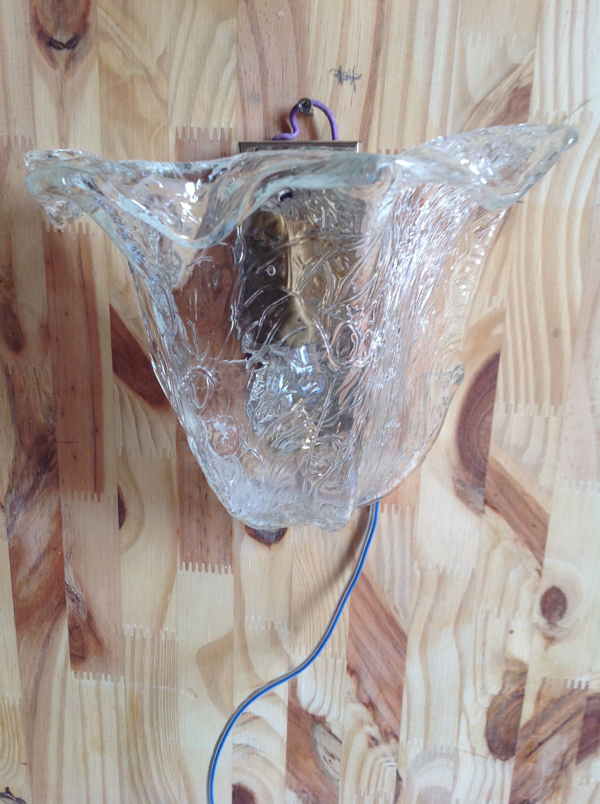 Pair of vintage Murano glass sconces, 70s