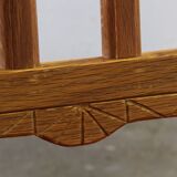 Vintage 1940s/50s Solid Oak Danish Farmhouse Chairs, Baroque style set of 4