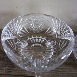 Cut glass sweet jar on feet