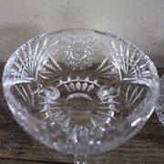 Cut glass sweet jar on feet