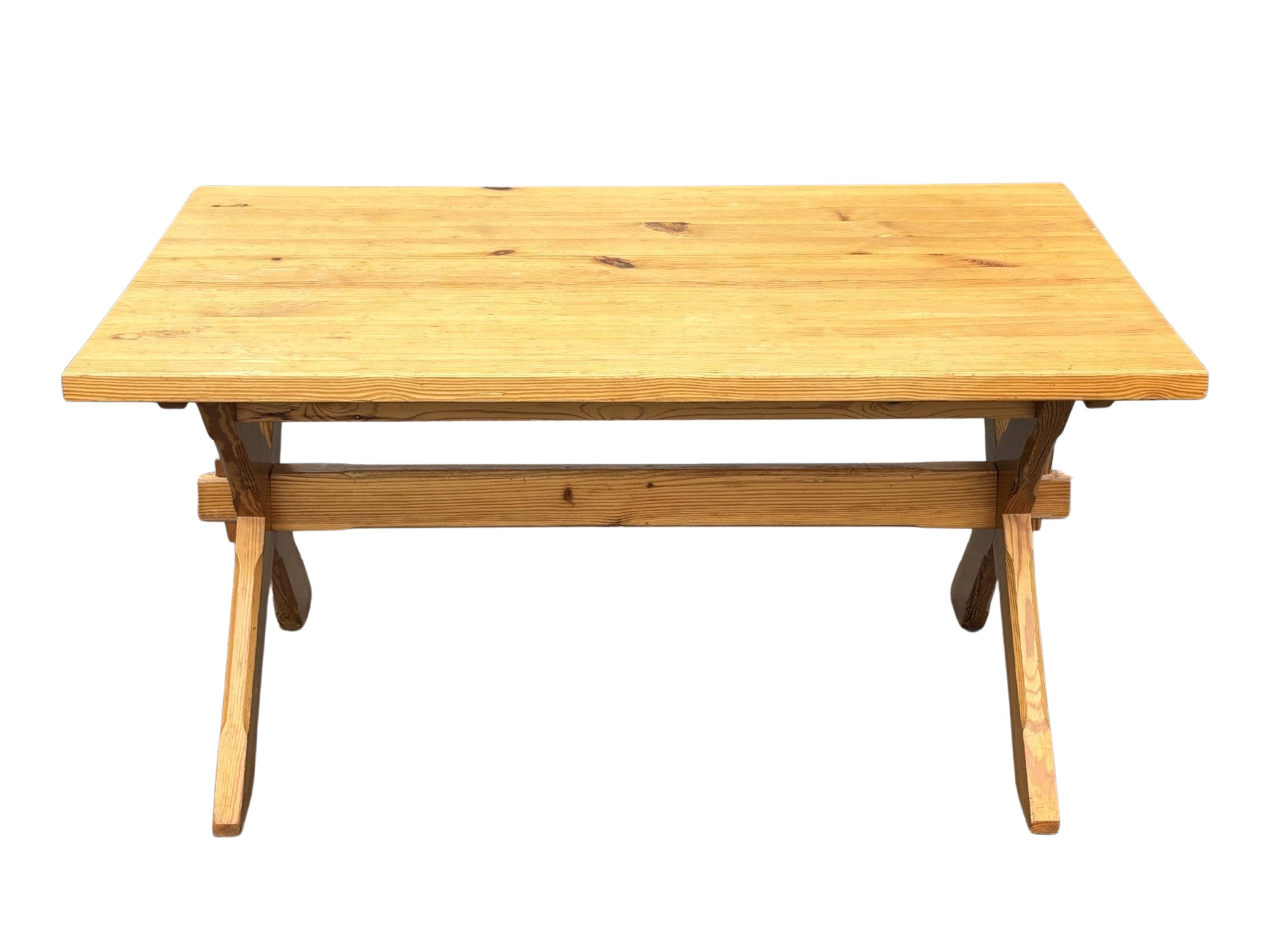 Vintage dining table pinewood 1960 minimalist dining table