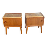 Set of 2 Danish oak bedside tables, 1940s