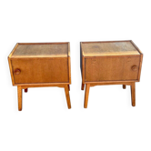 Tables de chevet danoises en chêne, années 1940, lot de 2