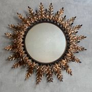 Round Sun Mirror iron from the 1950s Italy
