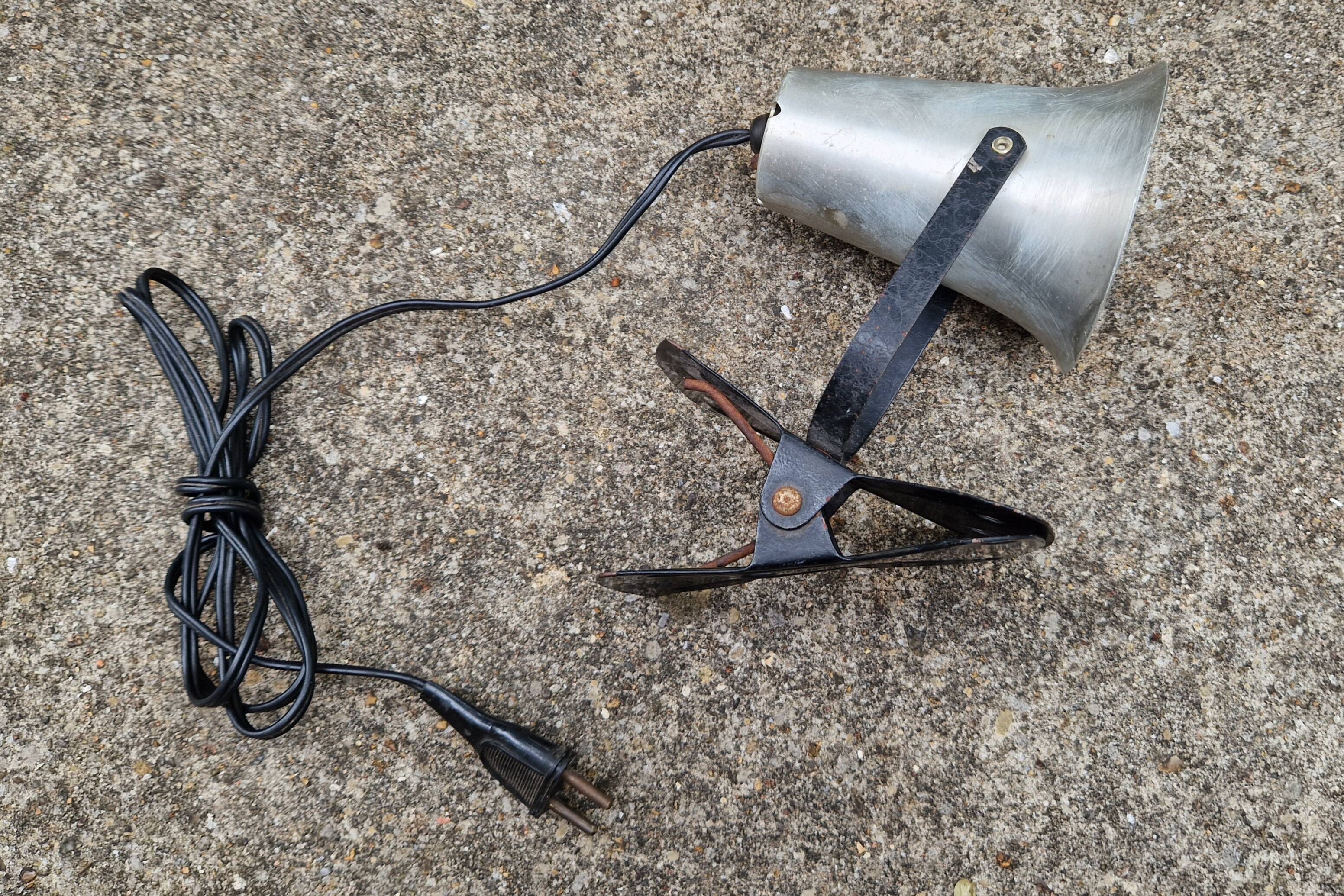 Small 1960s clamp spotlight