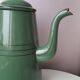 Vintage pitcher in green enamel 1960